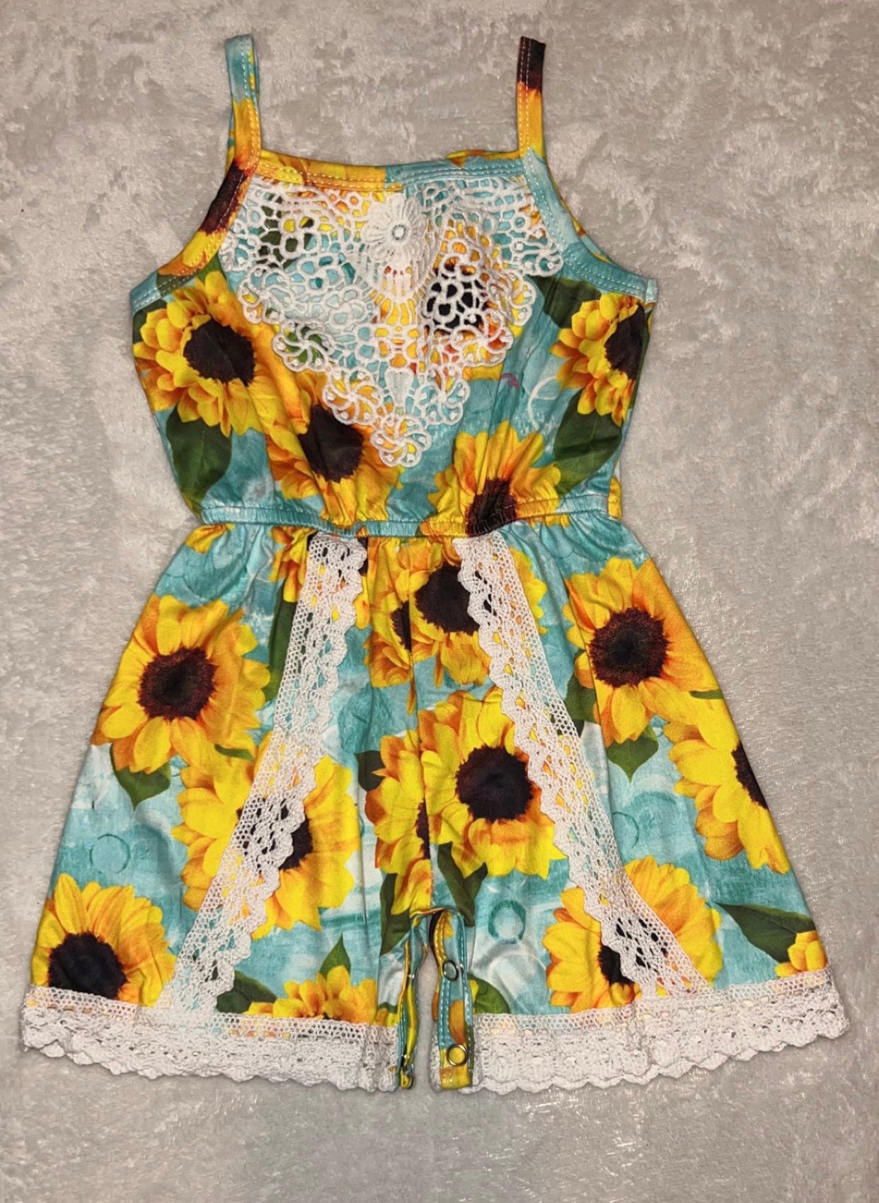 Sunflowers & Lace Romper