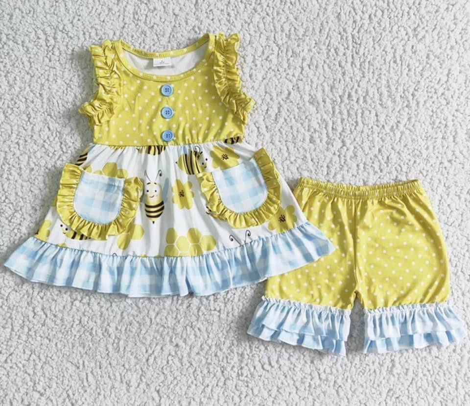 Bumble Bee Ruffle Short Set