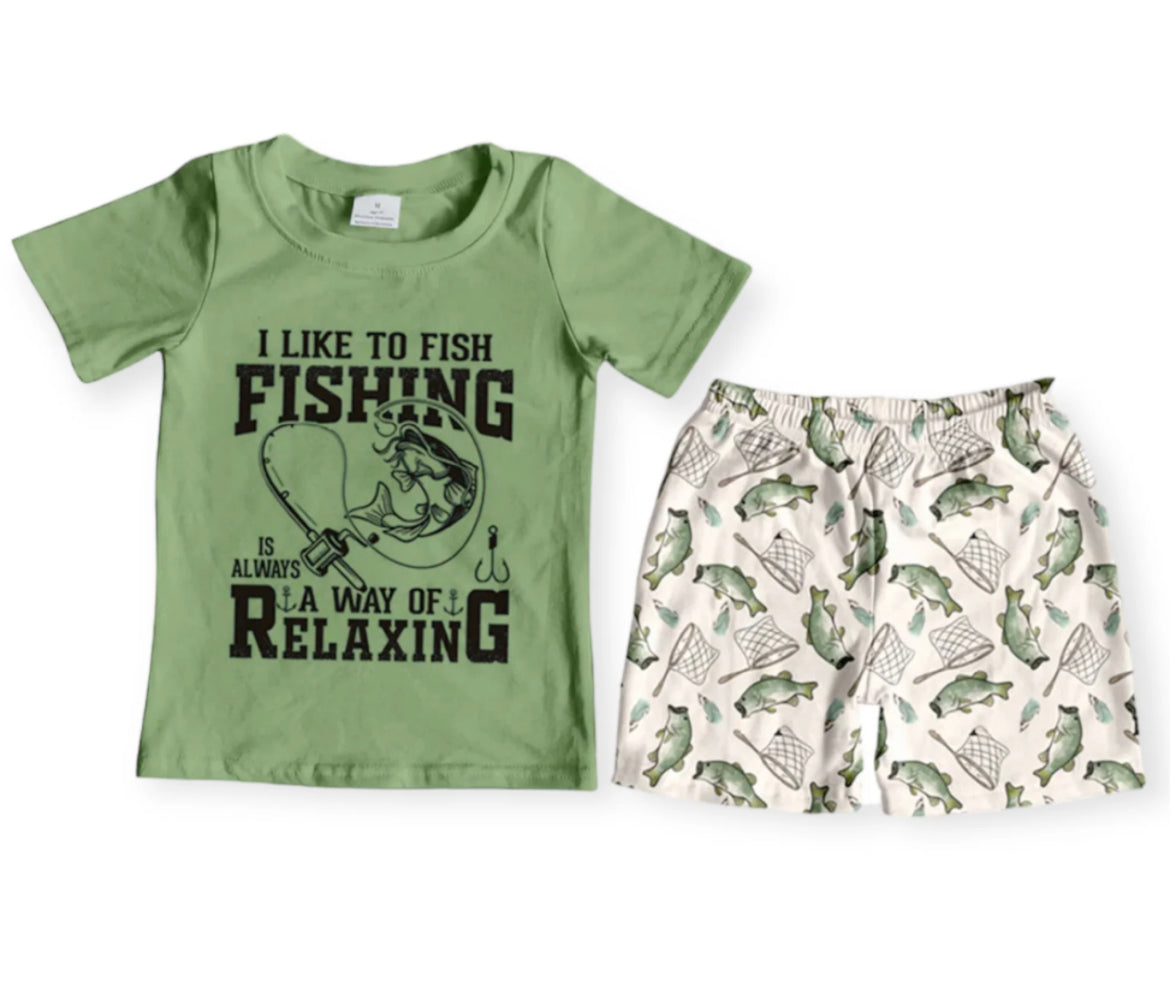 I LIKE TO FISH SHORT SET