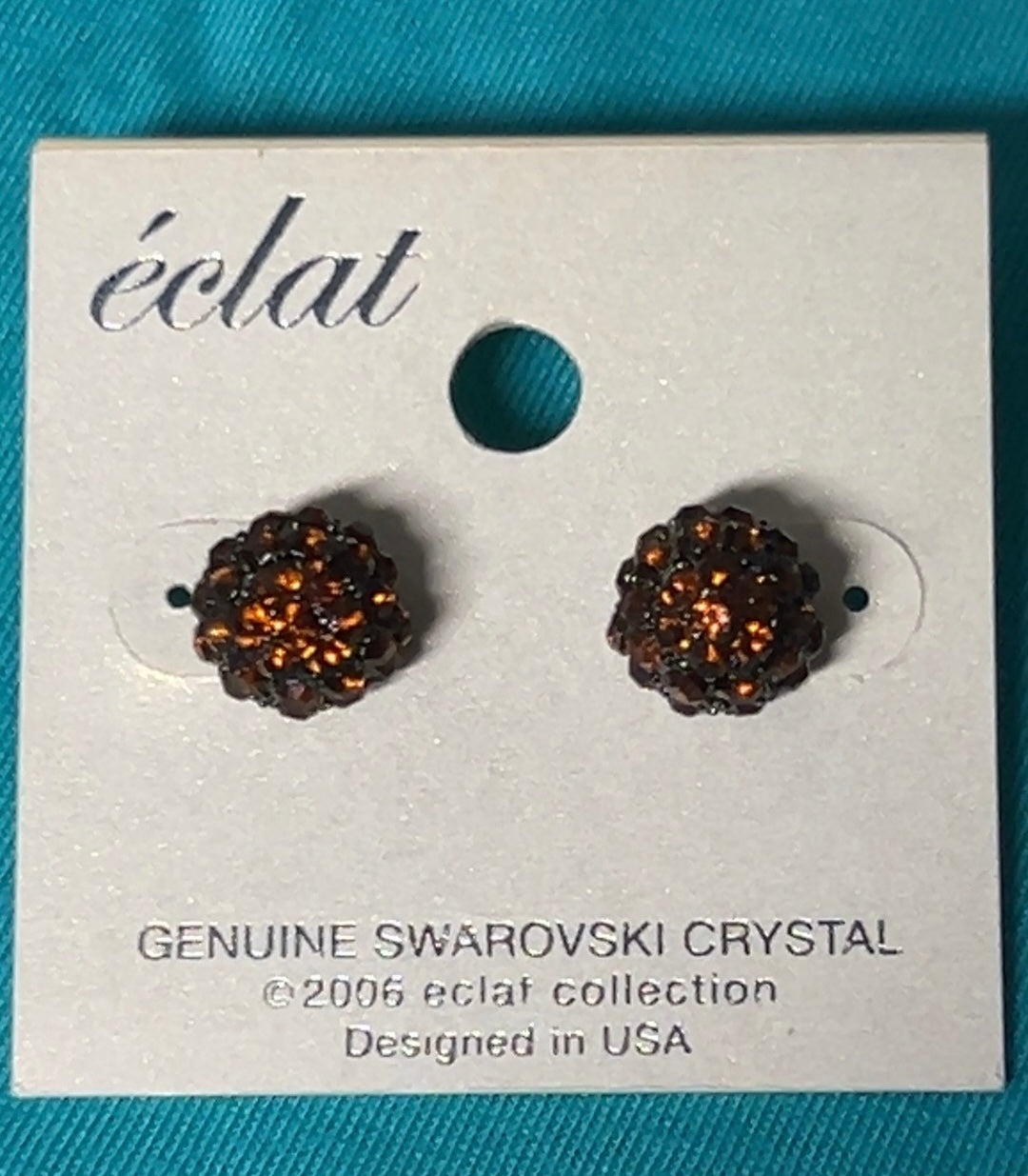 Orange Rhinestone Earrings