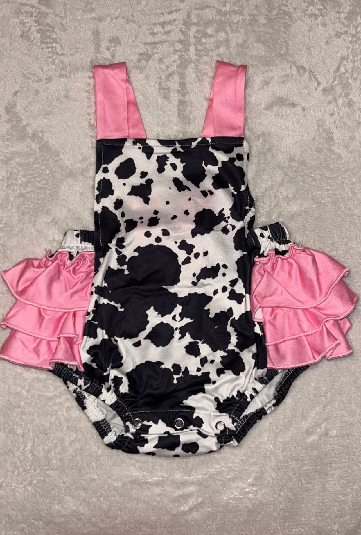 Pink Cow Bubble Romper
