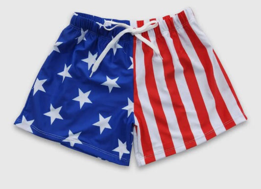 American Flag Swim Shorts