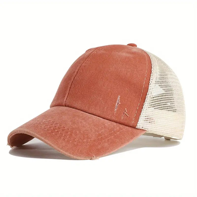 Ladies Criss Cross Ponytail Trucker Caps