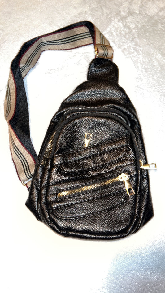 Black Leather Crossbody Bag