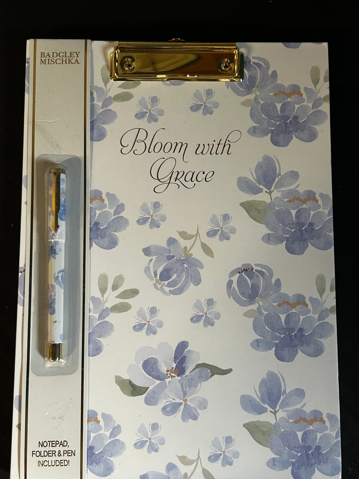 Bloom with Grace Clipboard Folder W/Notepad