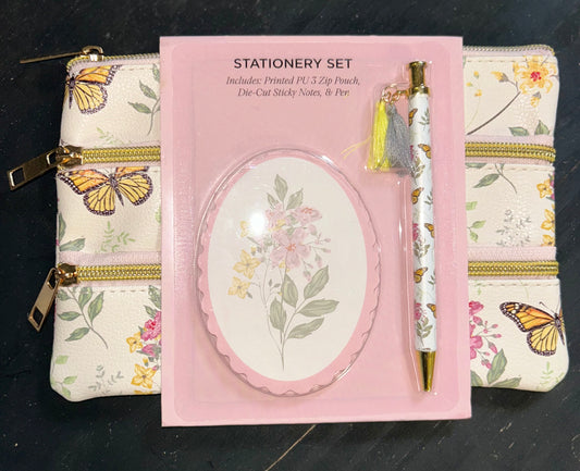 Butterfly Floral Stationary Set