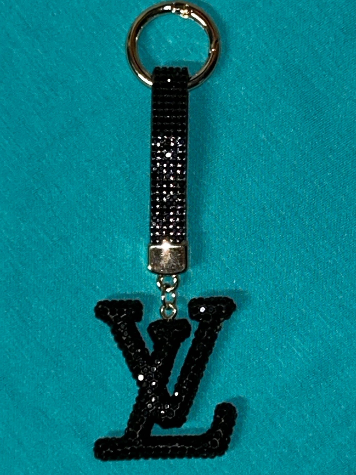 Black Bling LV Keychain